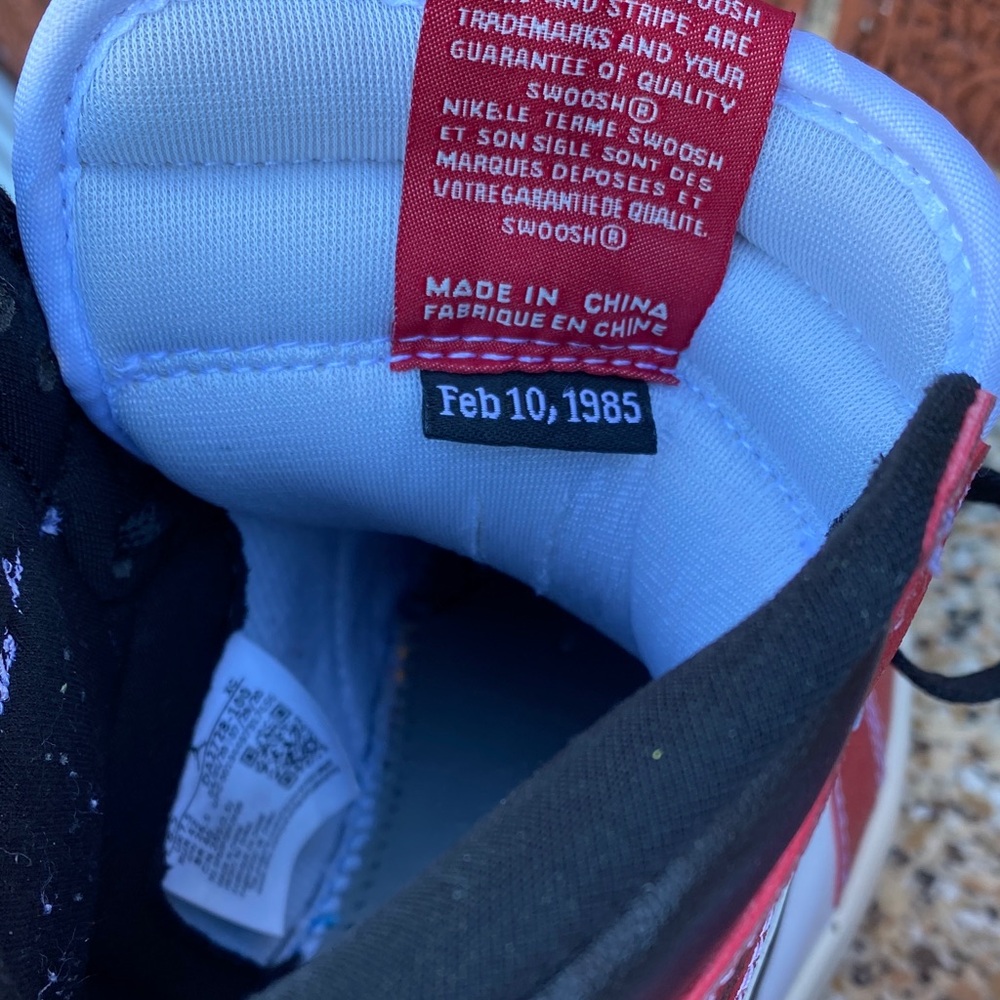 Jordan Air High Top Sneakers in Red/White/Black - Picture 5 of 7
